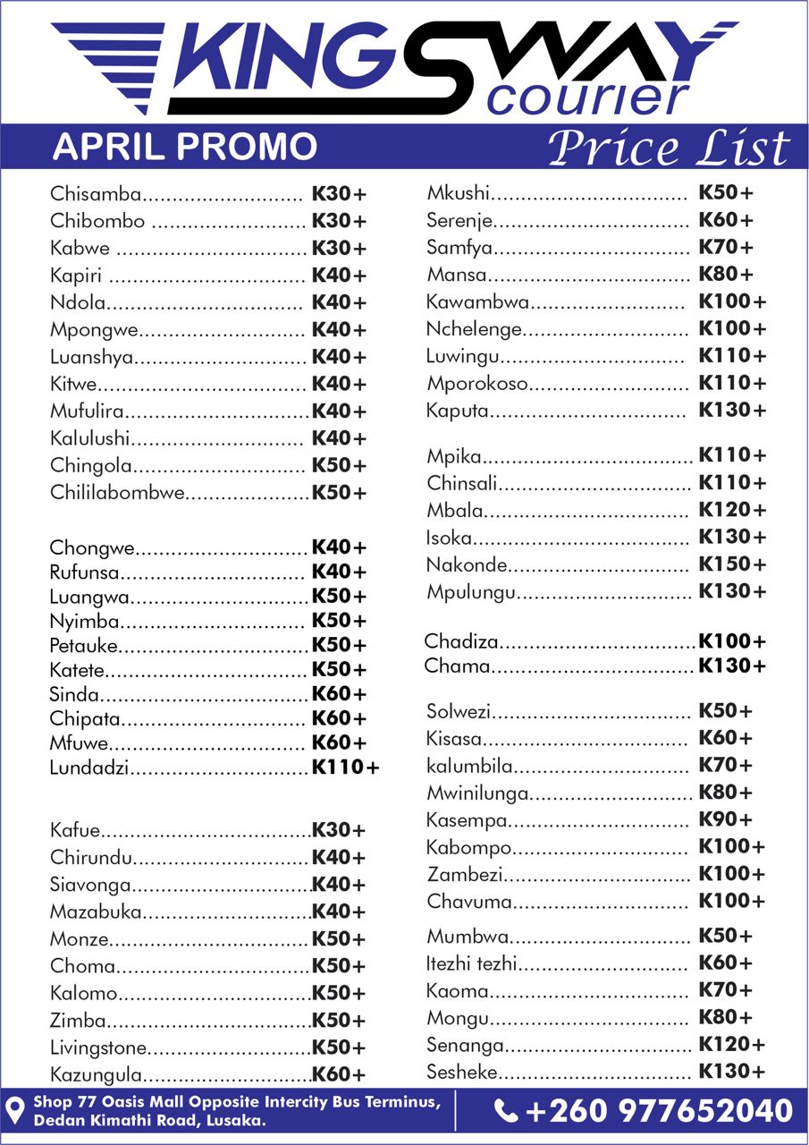 Affordable Courier Prices Zambia